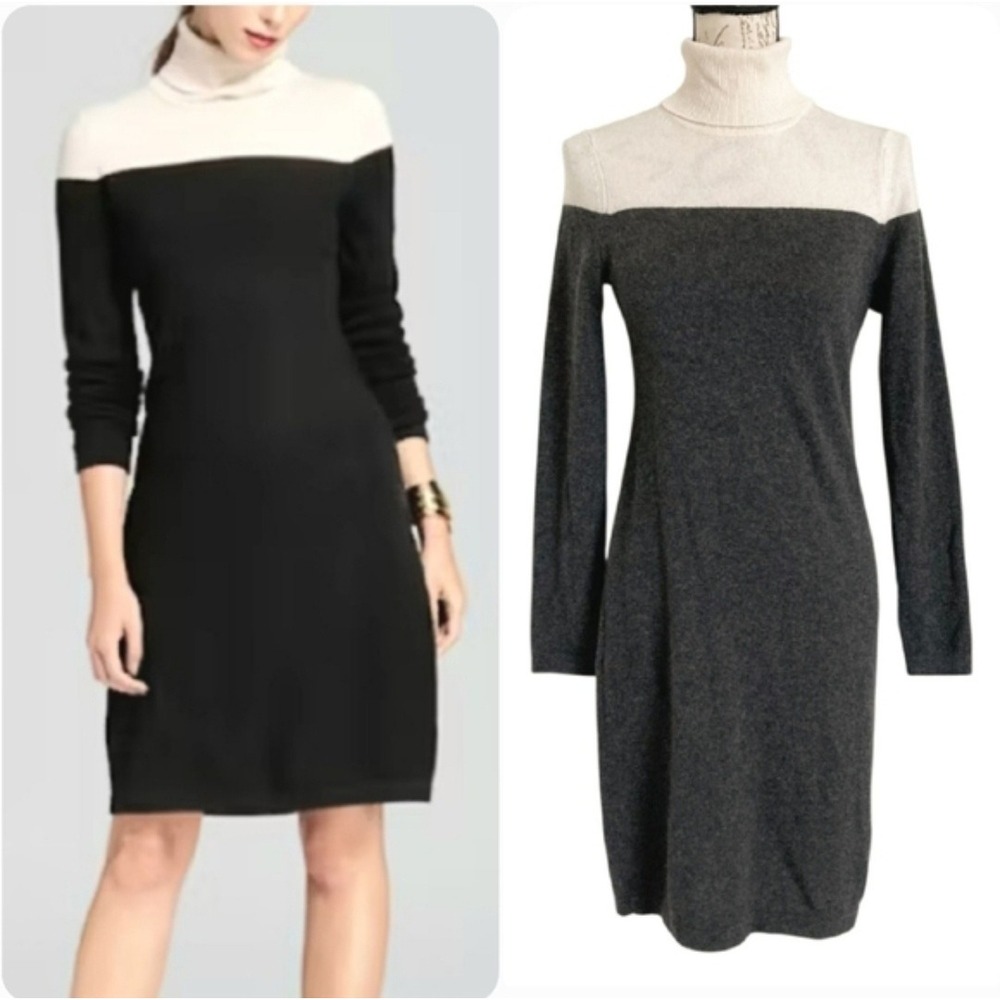 C By Bloomingdales Cashmere Sweater Dress S Colorblock Party Office‎ Scandi Girl